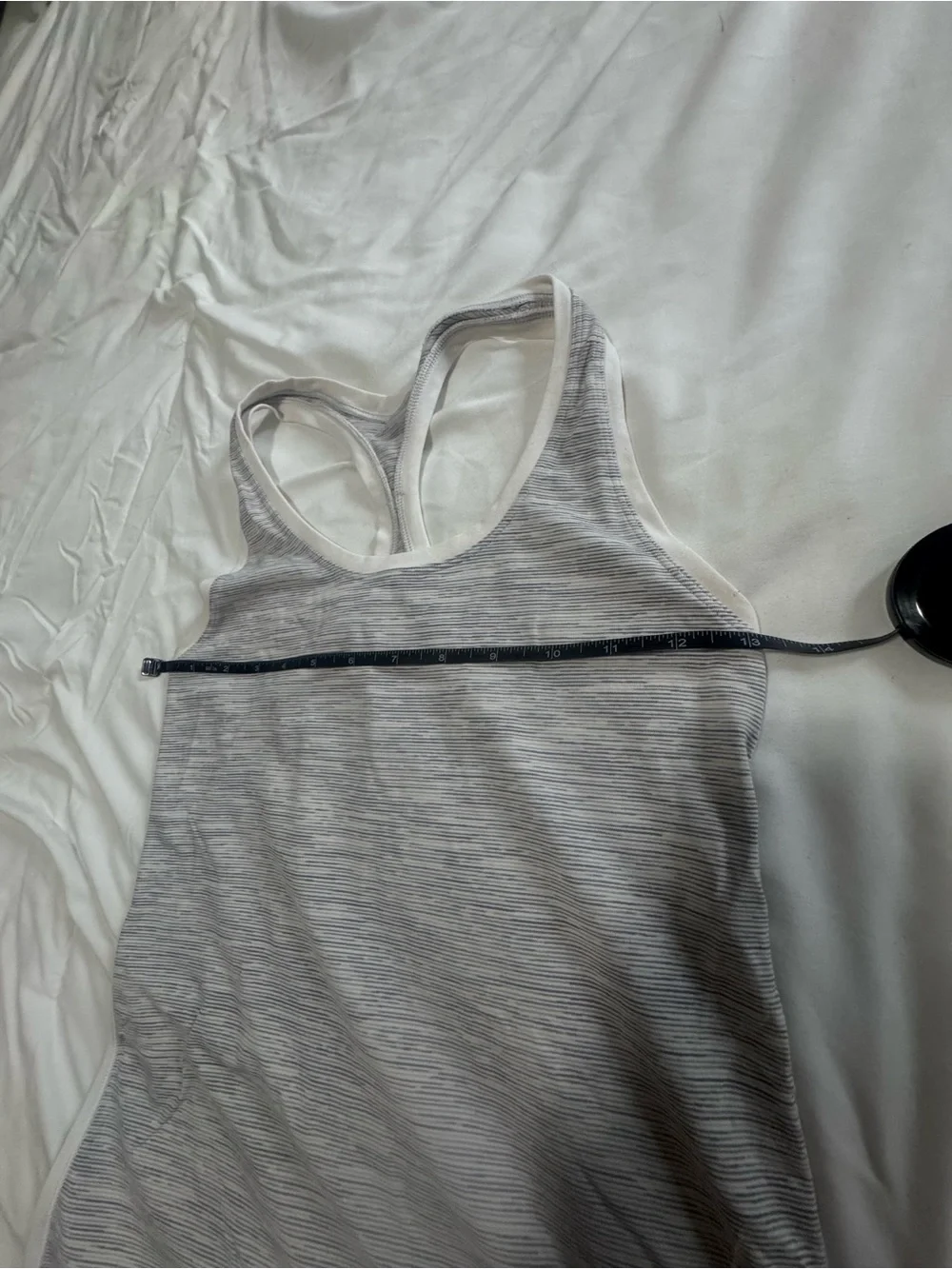 lululemon athletica Heather Gray Striped Racerback Tank